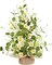 Summer Decor, 22 Inch Artificial Tabletop Tree with White Daisy Eucalyptus Lavender Silk Floral, 20 LED Warm Light, Linen Base Timer - Easy DIY Home Decor for Party, Holiday, Table Bedroom